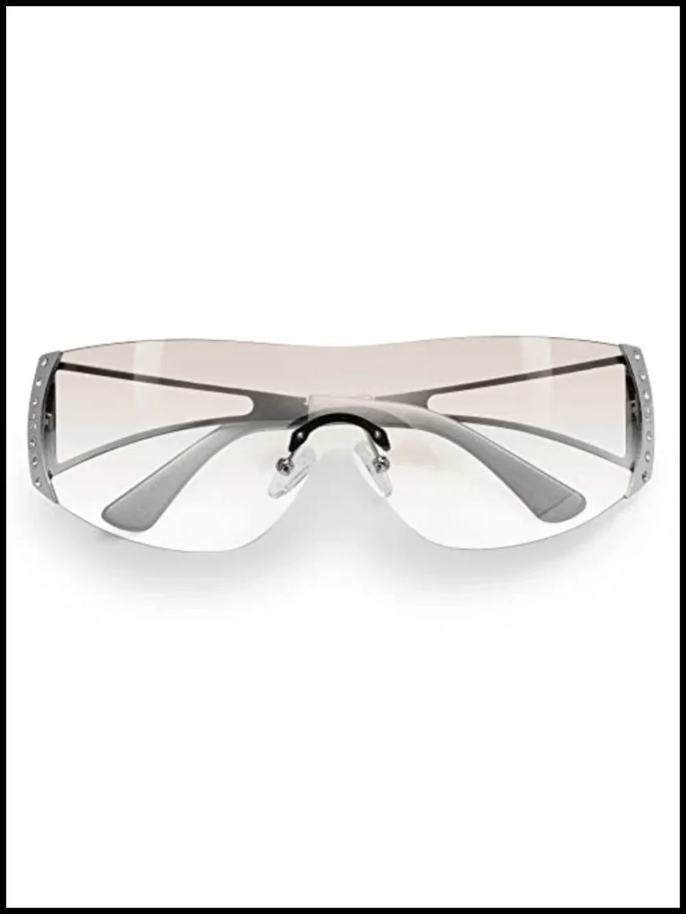 Oversized Wrap Around Y2K Sunglasses Futuristic Shield Flat Top UV400 Protection